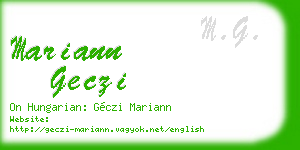 mariann geczi business card