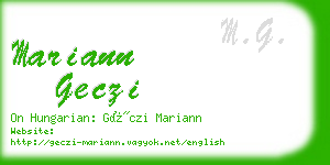 mariann geczi business card